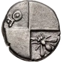 Hemidrachm ΘE/Bee