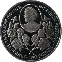 2 Pounds - Elizabeth II Queen Mother's 90th Birthday, Silver Proof Issue