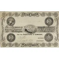 10 Pounds - Victoria Union Bank of Australia