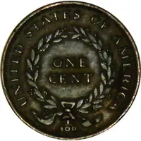 Replica - Flowing Hair Cent Wreath reverse