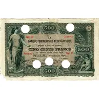 500 Francs Neuchâtel Commercial Bank