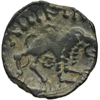 Bronze with lion in the name of Aulus Hirtius