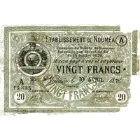 20 Francs Établissement de Nouméa