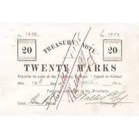 20 Marks Australian occupation, treasury note