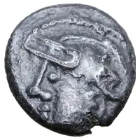 Denier with helmeted head