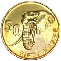 50 Ngwee Bronze plated steel