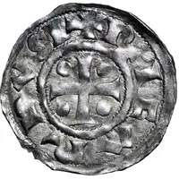 Denier - Richard I pellet in pediment