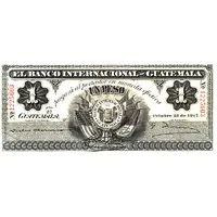 1 Peso El Banco Internacional de Guatemala