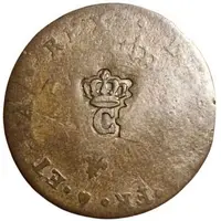 Sol tampé refrappe 2 sols small c variant - Louis XV