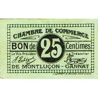 25 centimes - Chambre de Commerce de Montluçon-Gannat 84