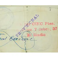 5 Pessetes Provisional Issue