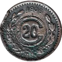 20 Centavos Toluca - Countermarked