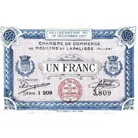 1 Franc - Chambre de Commerce de Moulins et Lapalisse