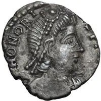Siliqua in the name of Honorius Carthage mint