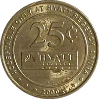25 Cents Gaming Token - Casino Copa Cabana Hyatt Regency Aruba
