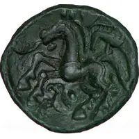 Bronze with confronted wolves and horse
