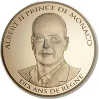 100 euros - Albert II Dix ans de règne