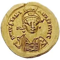 1 Solidus - Witigis / In the name of Justinian I, 527-565 Star to the left