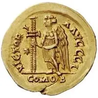 1 Solidus - Witigis / In the name of Justinian I, 527-565 Star to the left