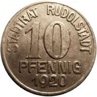 10 Pfennig - Rudolstadt Charlotte v. Schiller