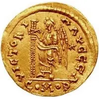 1 Solidus - Witigis / In the name of Justinian I, 527-565 Star to the right