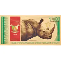 100 Francs Black Rhinoceros