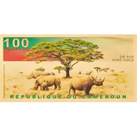 100 Francs Black Rhinoceros