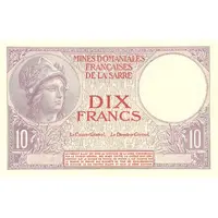 10 Francs - Mines Domaniales de la Sarre type 1920