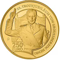 250 Euros - Henri I 25 years of Grand Duke Henri on the throne