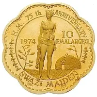 10 Emalangeni - Sobhuza II 75 Anniversary of the King