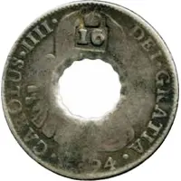 16 Bits Crenated center hole in Mexico 8 Reales, KM# 109