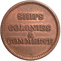 1/2 Penny Ships colonies and commerce - Bar ampersand