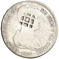 4 Reales Countermark on Spanish - Valencia 4 Reales, KM#567