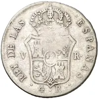 4 Reales Countermark on Spanish - Valencia 4 Reales, KM#567