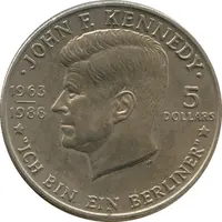 5 Dollars - Elizabeth II J.F. Kennedy 'Ich bin ein Berliner'