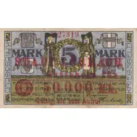 50 000 Mark overstamp on 5 Mark district issue