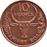10 Francs / 2 Ariary