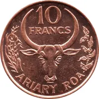 10 Francs / 2 Ariary