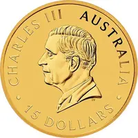15 Dollars - Charles III 1st Portrait - Australian Kangaroo - Gold Bullion Coin
