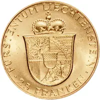 25 Franken - Franz Josef II Franz Josef II and Princess Gina