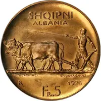 5 Franga Ari Zog I, Pattern