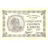 50 Centimes - Mines Domaniales de la Sarre type 1920