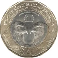 20 Pesos Mexico and United States Relations