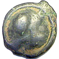 Potin with head to the right and dextrorotatory swastika