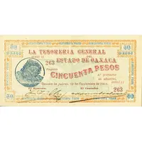 50 Pesos La Tesoreria General del Estado de Oaxaca