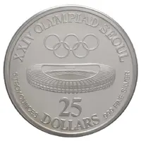 25 Dollars Governor Lutali - XXIV Olympics, denomination in numbers