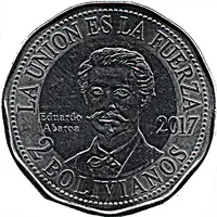 2 Bolivianos Eduardo Abaroa