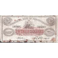 5 Pounds / 20 Dollars Commercial Bank of Newfoundland, Written value
