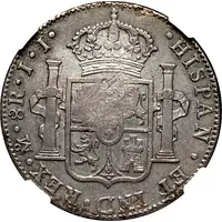 6 Shillings 1 Penny - George III FERDIN VII DEI GRATIA, oval ident, countermarked