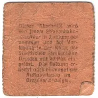 20 Pfennig Städtische Straßenbahn